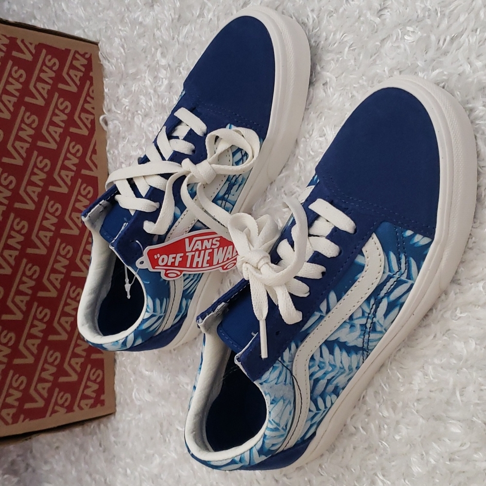Vans Leather Suede Tropical Print Canvas Sneakers